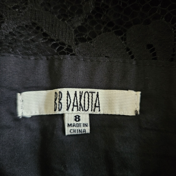 BB Dakota - Elegant Black Sleeveless Lace Overlay Dress - Size 8 - Picture 5 of 6